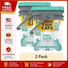 2 Pack Purina Tidy Cats Free and Clean Clumping Cat Litter, Unscented, 35 lb Pai