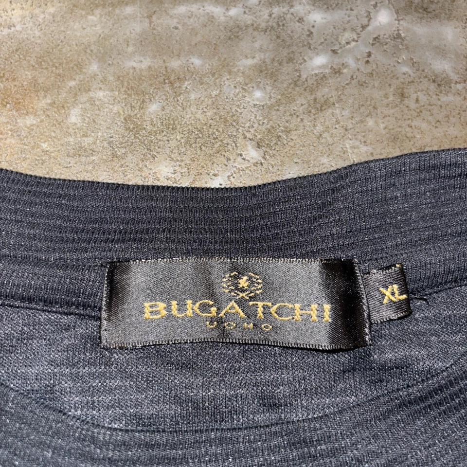 BUGATCHI UOMO Short Sleeve T-Shirt Mens Large Top Crew Neck Black Performance - Image 2 of 4
