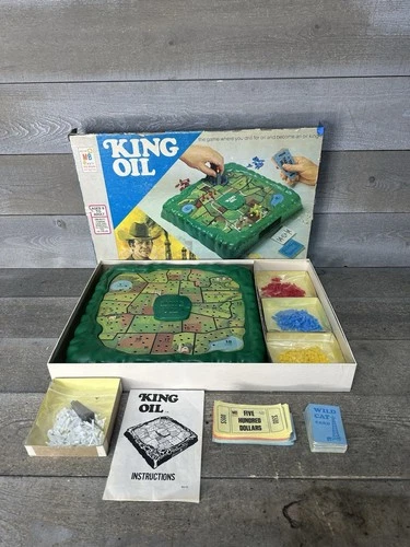 King Oil Vintage 1974 Board Game Milton Bradley USA Original 99% Complete