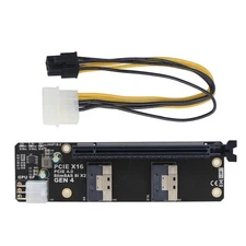 SlimSAS 8i x2 to PCIe4.0 x16 Slot Adapter SFF8654 Riser Card  Board GEN4 NVMe