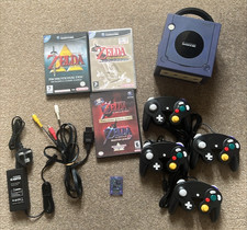 Gamecube Console, All Wires,  4x Controllers, Zelda Majora Windwaker PAL Bundle