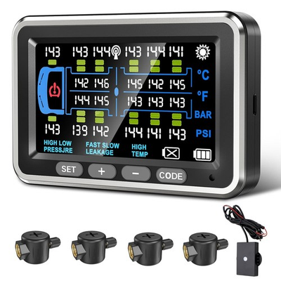 #ad #ad NLNE RV Tire Pressure Monitoring System TPMS 4 Sensors 4.5quot; Touchscreen RV Truck $135.99