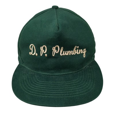 D.P. Plumbing Snapback Hat Green One Size Adjustable Embroidered Otto