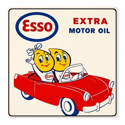Retro Style Esso Extra  Motor Oil  Gasoline Racing   Garage Sign