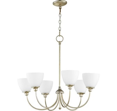 Quorum 6109-6-60 Celeste 28'' 6-Light Chandelier in Aged Silver Leaf