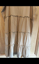 Pepco Beige Tiered Ruffle Midi Dress V-Neck Strappy Sleeveless Size L