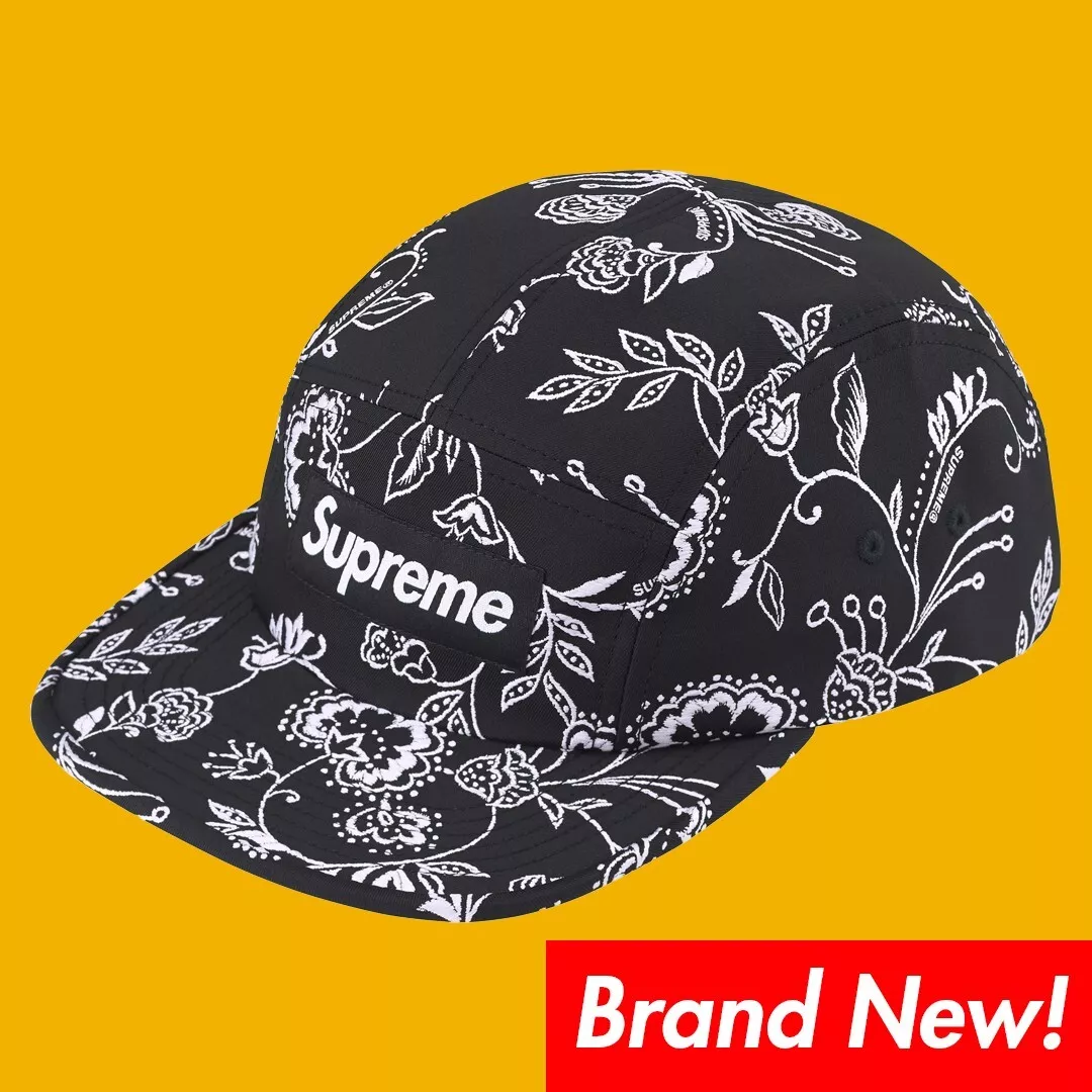 CASQUETTE DE CAMP JACQUARD FLEURIE SUPRÊME PRINTEMPS ÉTÉ 2025 SS25 BOÎTE LOGO CHAPEAU PAISLEY