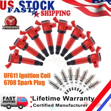 8X UF611 Ignition Coil and Spark Plug set For Hyundai Genesis V8 4.6L 2009-2012