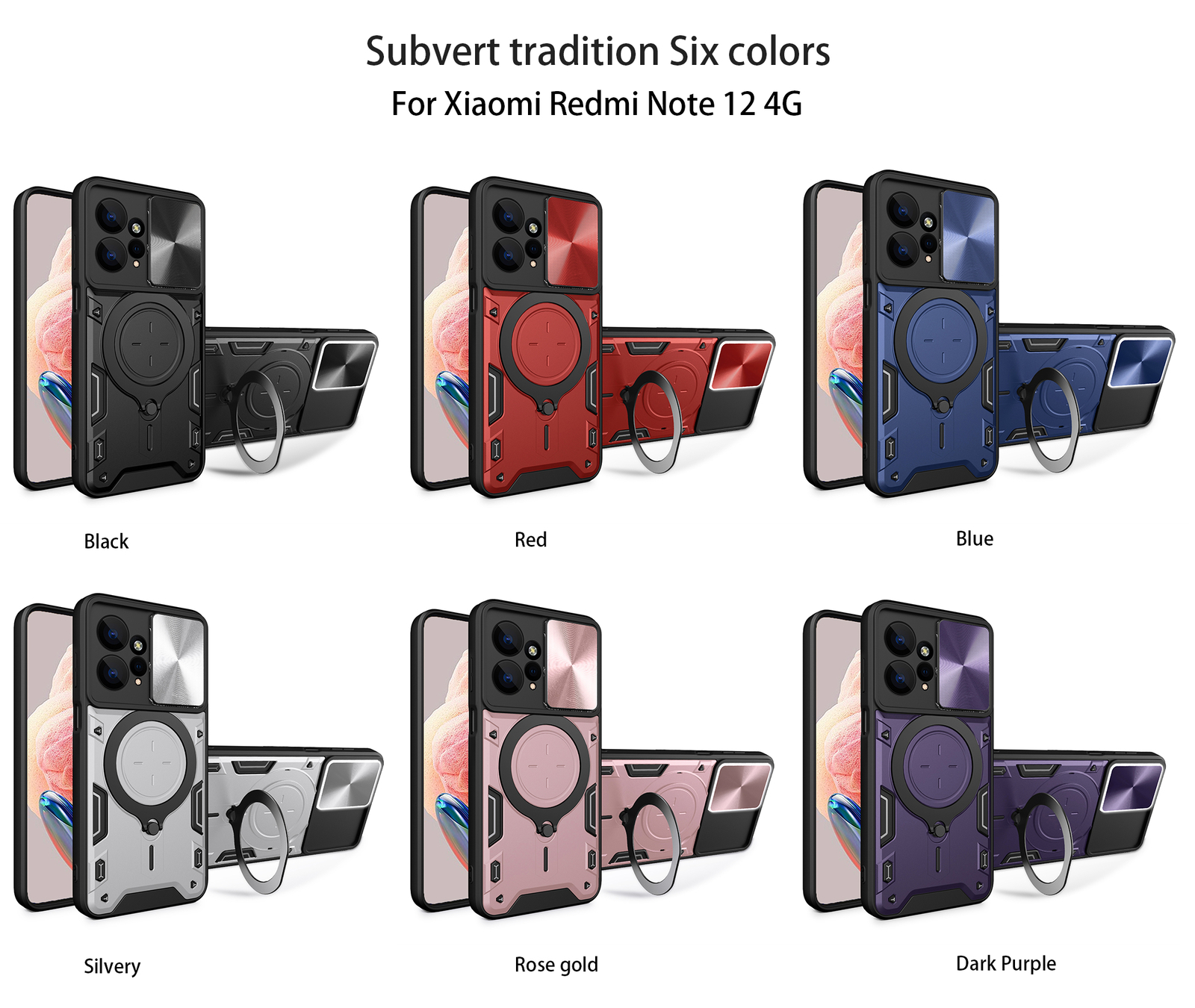 XIAOMI POCO M5 X4 Redmi 12C Pro Slim Armor Case with Screen Protector-image