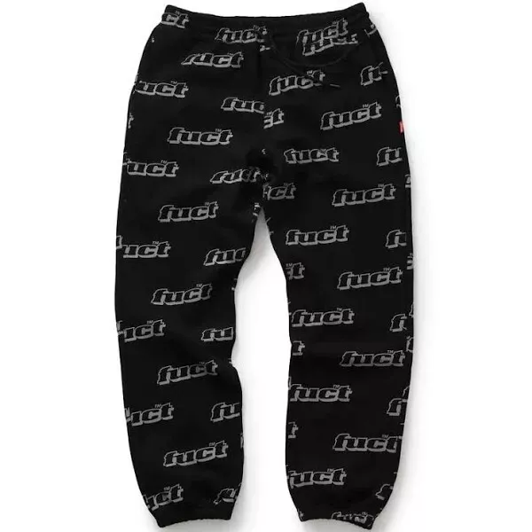 FUCT All Over OG Logo 3M Reflective Sweatpants Size Large L RARE DEADSTOCK