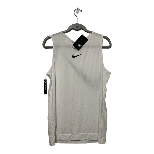 Nike loose fit white with black swoosh women's tank top. Size Medium