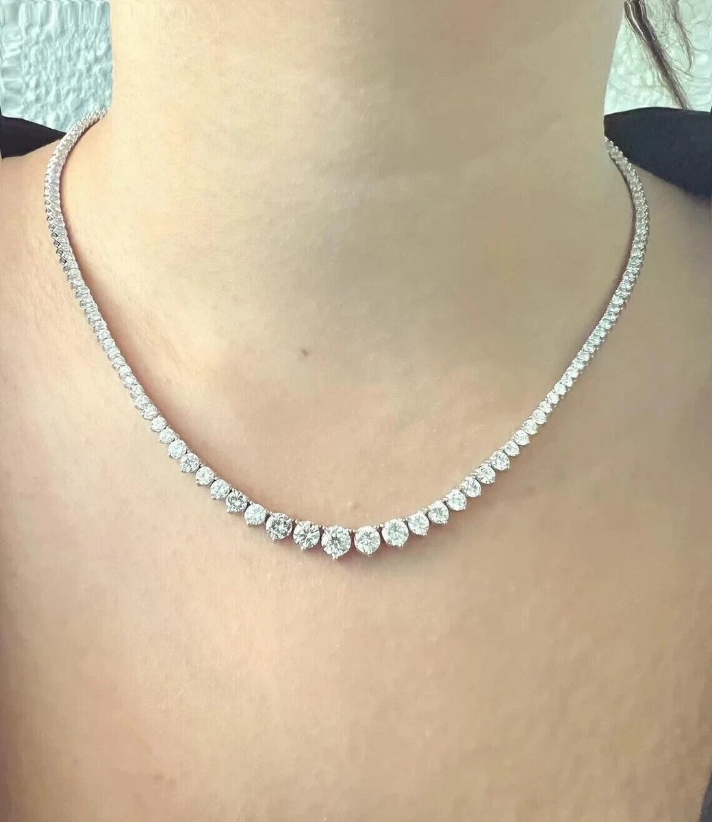 Moissanite graduated cheap tennis necklace