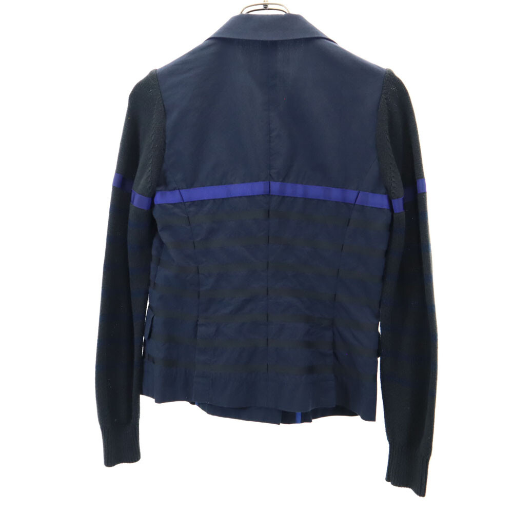 sacai luck チェック柄ウールコート　青　ブルー系　レディース　サイズ1 sacai luck チェック柄ウールコート青ブルー系レディースサイズ1