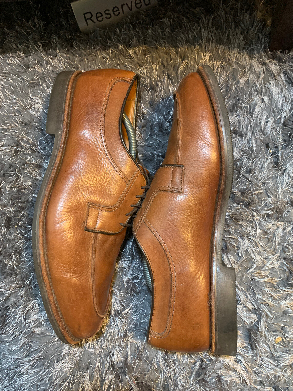 SAOLA Scarpe eleganti Allen Edmonds Stockbridge marroni in pelle punta divisa blucher da uomo 11 5 D
