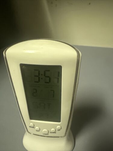 Digital Alarm Clock with Blue Back Light Multifunction Electronic Calendar Therm