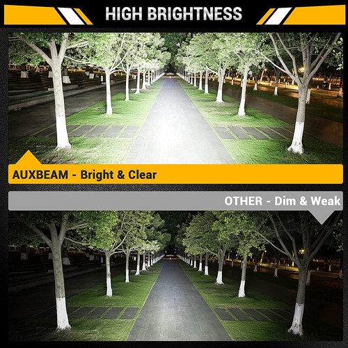 AUXBEAM 20" LED Light Bar + 4" Pods Offroad Driving White&Amber 6 Modes For Ford - Picture 8 of 12