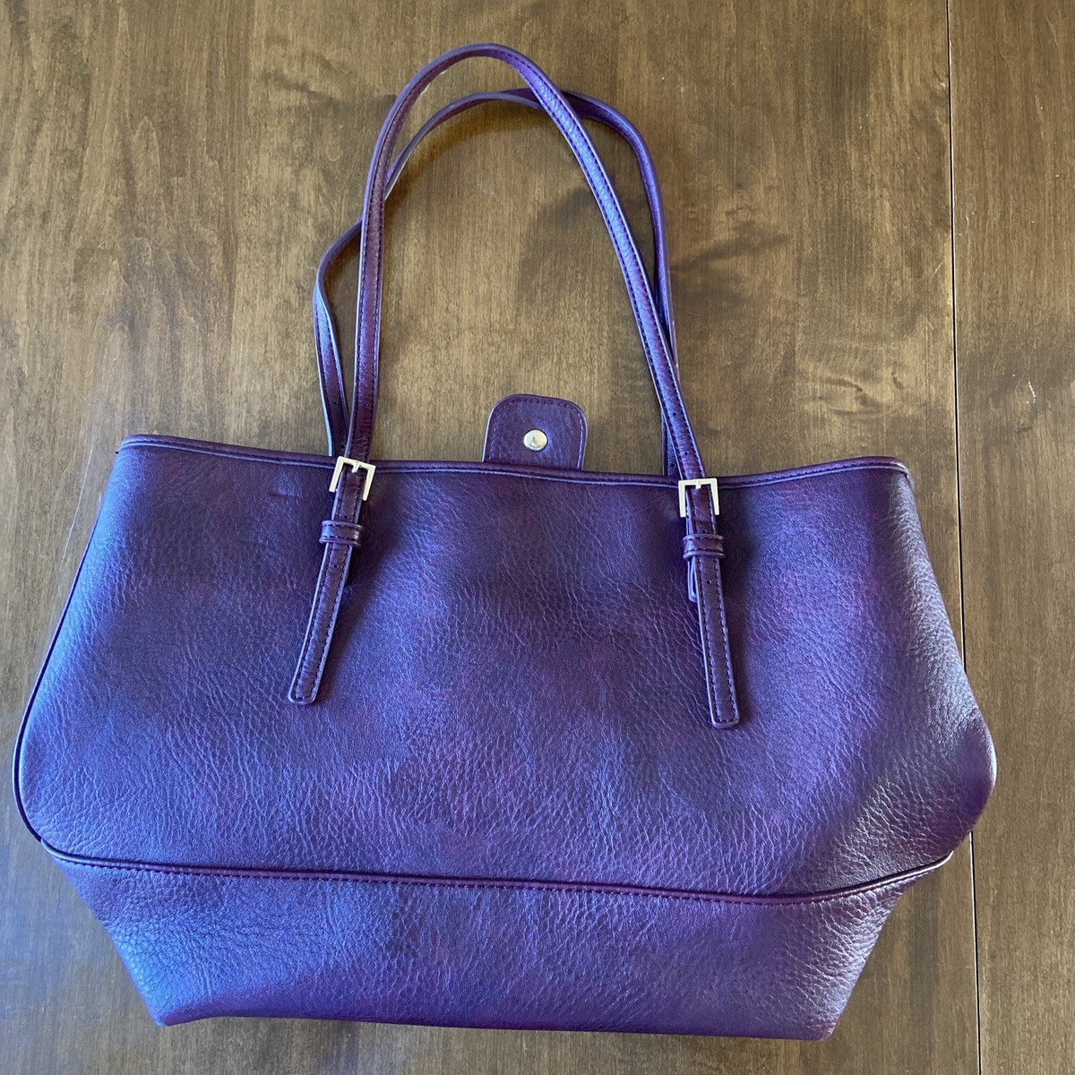 Urban Expressions Vegan Leather Classic Tote Bag Burgundy | eBay