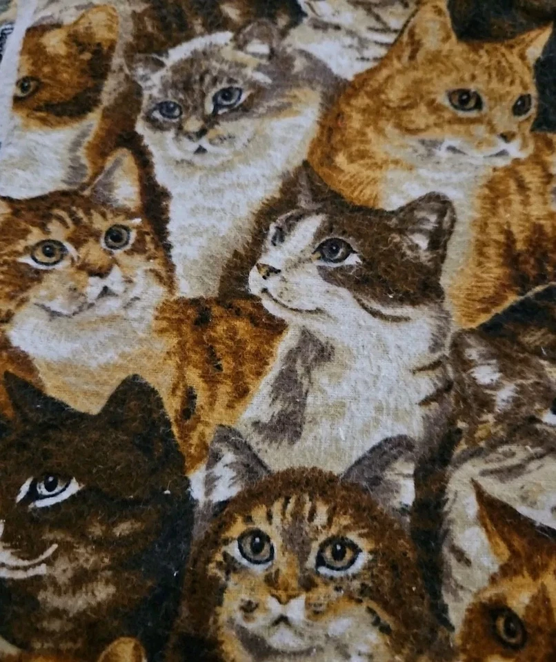 95 Flannel Squares 6" Mix Pats & 2 Flannel Cat Fabrics Mixed Sizes Read  - Image 2 of 4