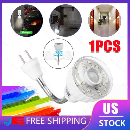 LED Motion-Activated Sensor Night Light AC Outlet Plug In Bedroom Hallway Lamp