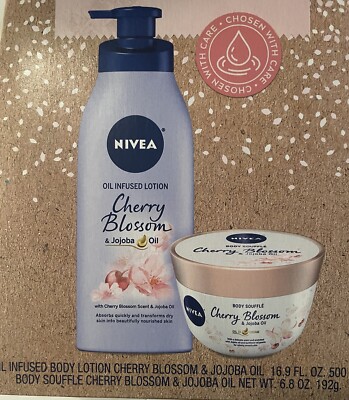 NIVEA Fresh Blooms Collection￼ NIVEA Cherry Blossom Lotion and Souffle Set