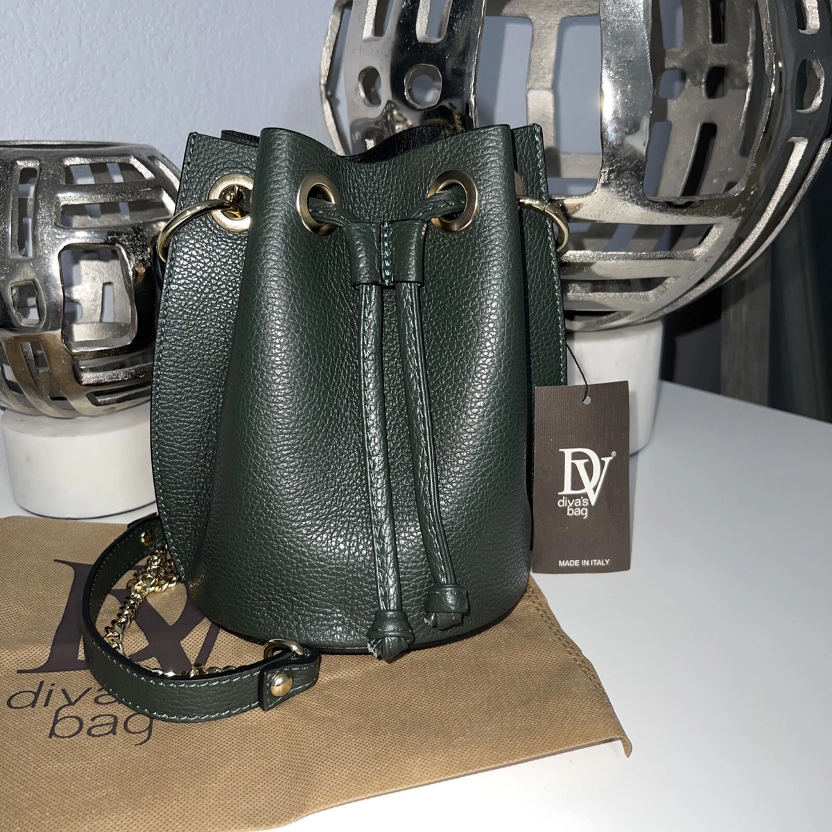 NWT Diva s Bag Italian Leather Bucket Bag Crossbody HandBag eBay