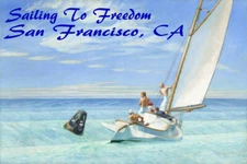 Sailing to Freedom San Francisco California Sail Vintage Poster Repro FREE S/H