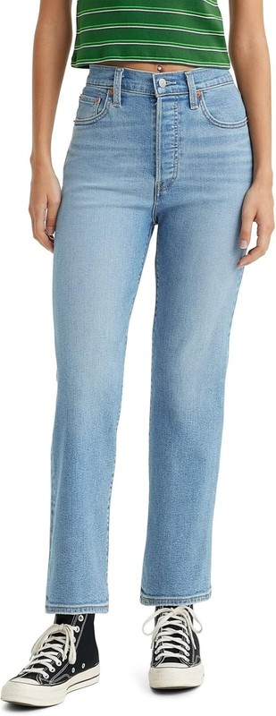 Levi's Women's Ribcage Straight Ankle Jeans 26 x 27 Medium Indigo Worn In - NWT