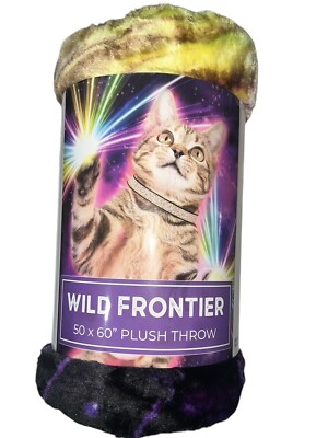 Wild Frontier Super Soft Plush Throw Blanket Wilderness Galactic Cat 50''x60'' (N2