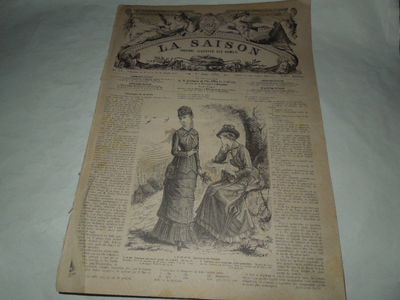 ANTIKER DRUCK ANNO 1879-MODA-MODA-LA SEASON ILLUSTRE JOURNAL DES DAMES N.11