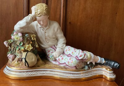 Große seltene John Bevington Figur eines ruhenden Jungen ~ über 2 Kilo