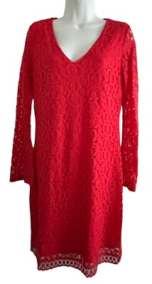 laundry by shelli segal red lace dress Laundry by Shelli Segal Red Lace Midi Dress Size 6