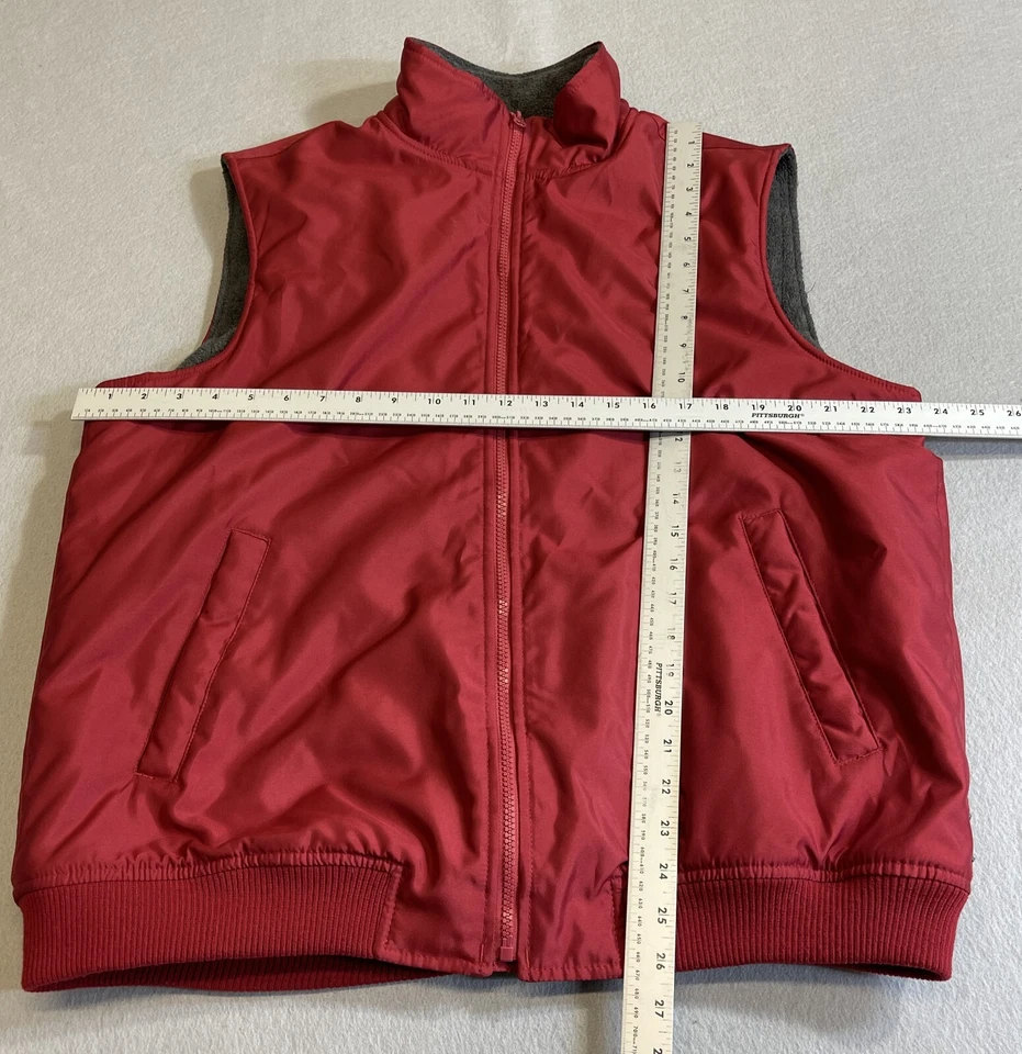Chaleco Chaps Para Hombre Grande Rojo Poliéster Forrado en Vellón Dobladillo Elástico Cremallera Completa Chaqueta Foto 2 de 4