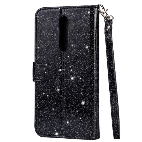 For Xiaomi Redmi Note 11s 10s 9s 8 Pro Glitter Wallet Case Card Zip Flip Cover - Picture 4 of 18