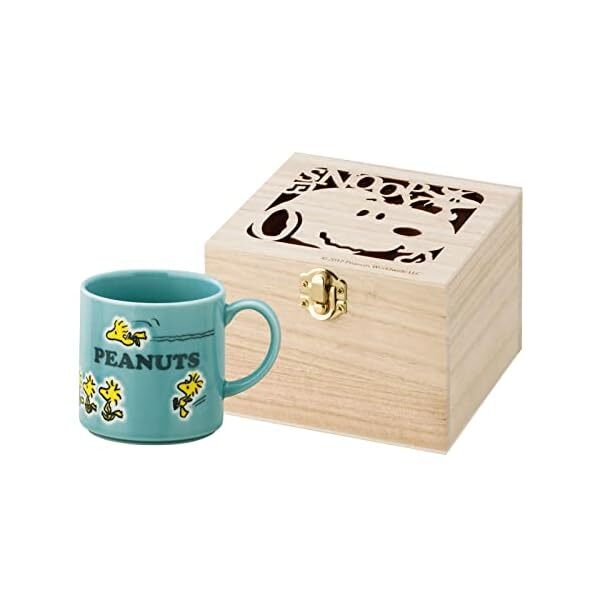 PEANUTS Snoopy colorful peanut mug follow me pattern (with wooden box) Japan