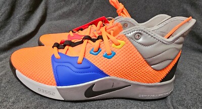 Nike PG 3 X NASA  Orange Blue Paul George Size 11 Apollo 11