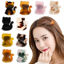 2pcs Mini Cat Hair Claw Clamps Small Clear Hair Clips Girls Plastic Hair Claws