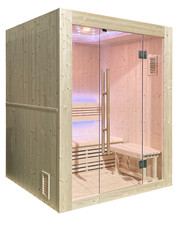 Sauna cabina sauna finlandese a vapore 2/3 posti pacchetto completo con Harvi...