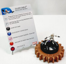 HEROCLIX Deadpool Set Common Gravity Feed 208 Silver Sable w/Card