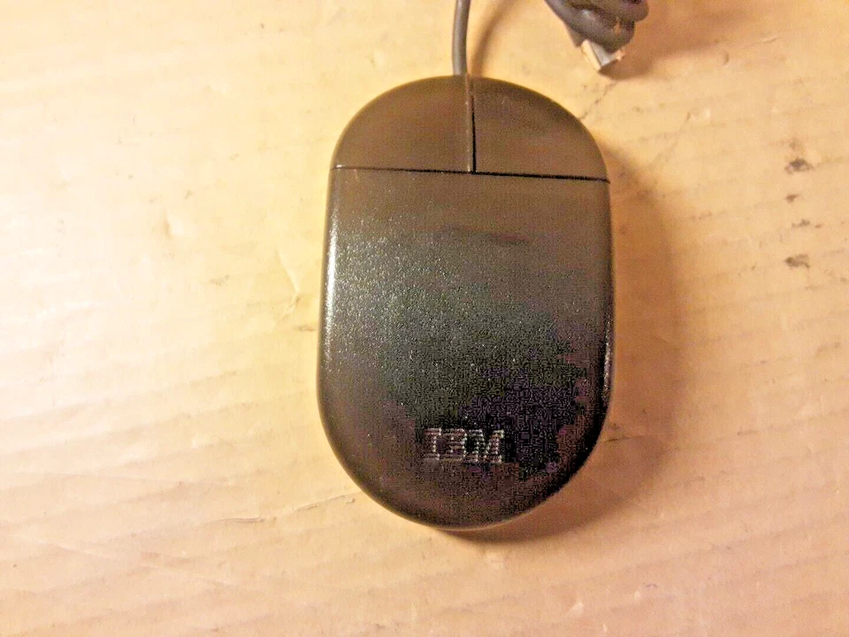 IBM CORDED BALL MOUSE PS/2 TRACKBALL WIRED PS2 VINTAGE RETRO BLACK 13H6714 - Image 4 of 4