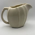 Vintage McCoy Pottery White 6" Tall Pitcher Jug Tulip Leaf *Chip