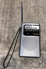 Vintage Sony ICF-S10MK2 Silver Pocket AM/FM Radio Battery Operated Tested Works