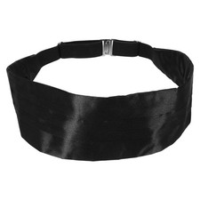 Black Satin Cummerbund for Men Adjustable Formal Belt Wedding Party