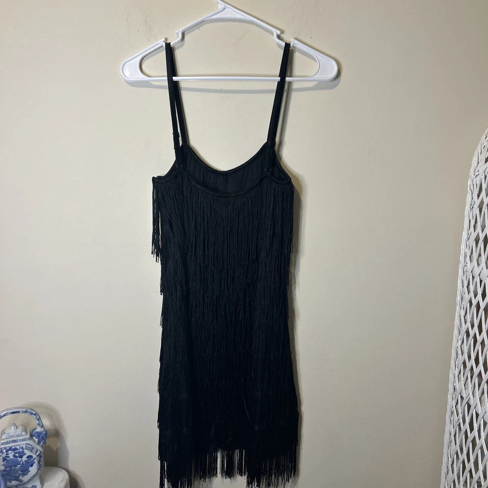 Платье Dreamgirl женское маленькое Flapper Gatsby бахрома Хэллоуин черный костюм 20-х - Изображение 2 из 4