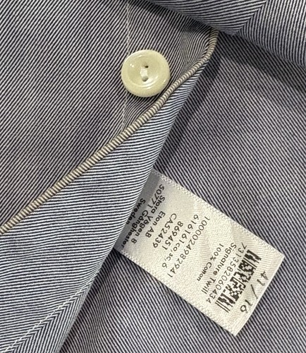 CAMICIA ABITO SLIM ETON CONTEMPORARY 16x34 TUTTO COTONE TINTA UNITA BLU MORBIDO - Foto 6 di 7