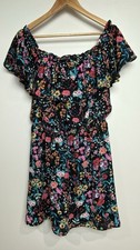 Express Sz Large Ruffle Sleeveless Tropical Floral Partly Lined Dress GUC