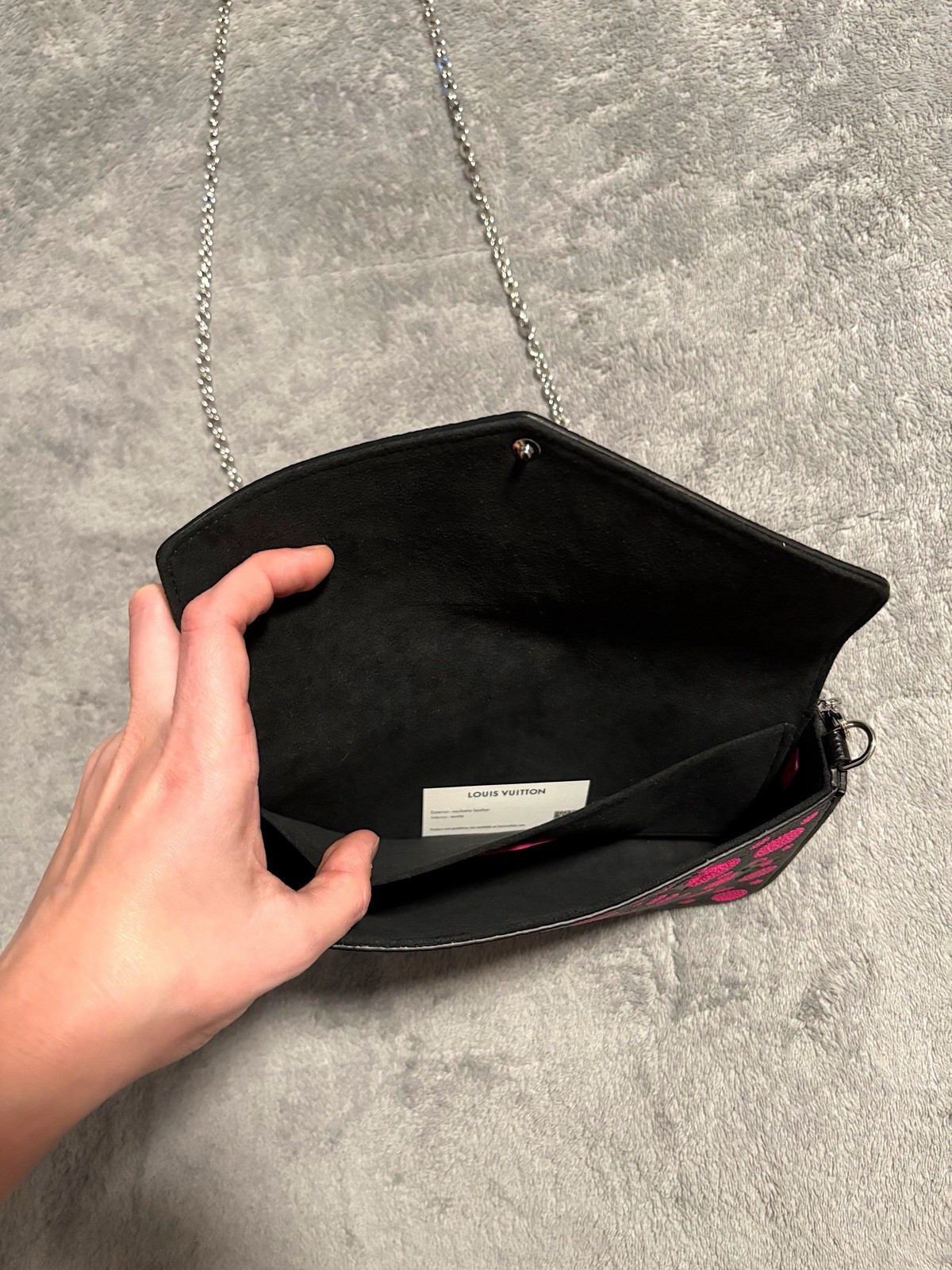 Louis Vuitton LV Yayoi Kusama YK Monogram Felicie Pochette Black / Pink M81955