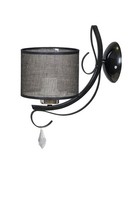 Wandlampe Wandleuchte Stoff Schirm Schwarz E27 T: 24Cm Wohnzimmer Schlafzimmer