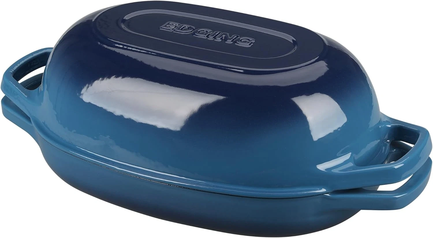 Lake Blue Enameled Cast Iron 5Qt Oval Dutch Oven for Sourdough Baking