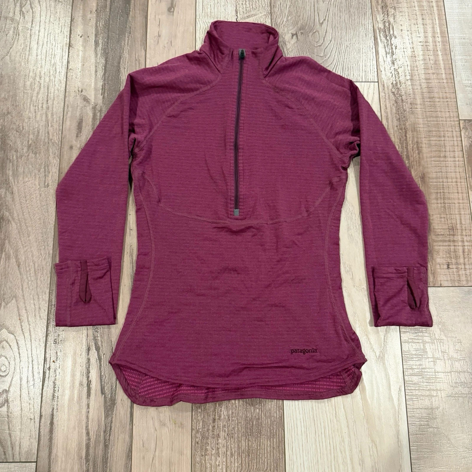 Patagonia Capilene Thermal Weight Zip Neck Baselayer Top Pink Magenta Womens S