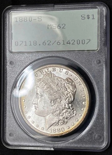 🔥1880-S Morgan Dollar $1 PCGS MS62 - OGH 1ST GEN RATTLER! L👀KS PL!!!🔥